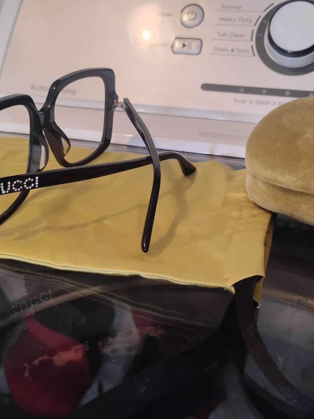 Gucci Black Women's Square Eyeglass Frames - Picture 3 of 5